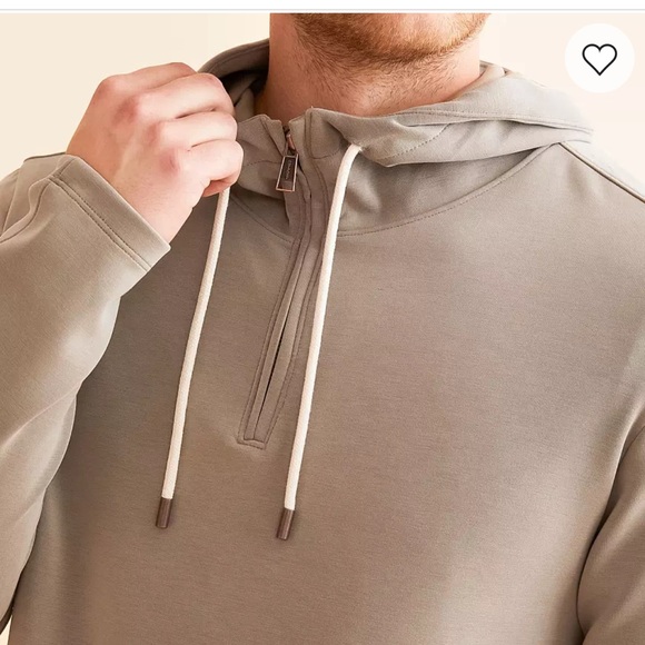 Outpost Makers Men's Hoodie 1/4 Zip Size Large Buckle Exclusive Tan Beige - Picture 2 of 12